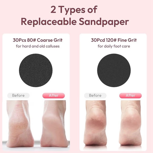 Electric Foot Callus Remover 2 in 1 Rechargeable - Picture 9 of 11